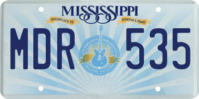 MS license plate MDR535
