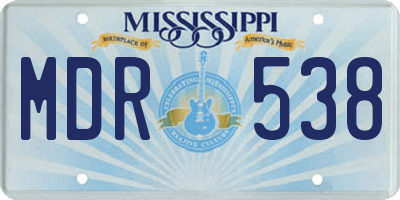 MS license plate MDR538