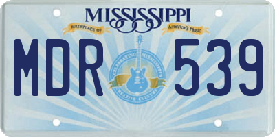 MS license plate MDR539