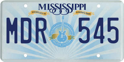 MS license plate MDR545