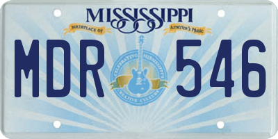 MS license plate MDR546