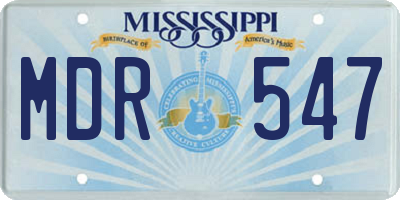 MS license plate MDR547