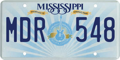 MS license plate MDR548