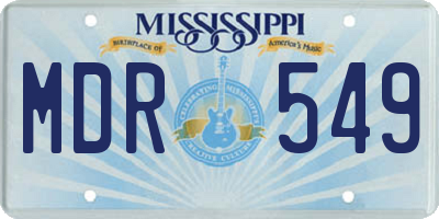 MS license plate MDR549