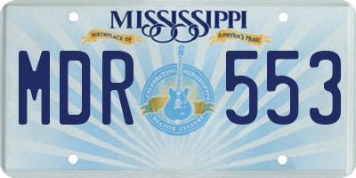 MS license plate MDR553
