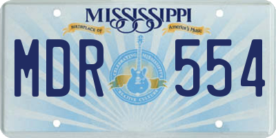 MS license plate MDR554