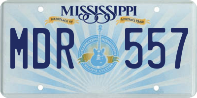MS license plate MDR557