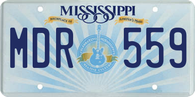 MS license plate MDR559