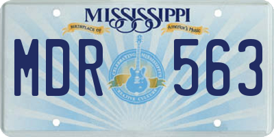MS license plate MDR563