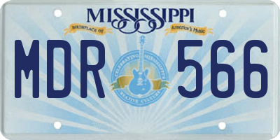 MS license plate MDR566