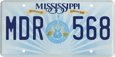 MS license plate MDR568