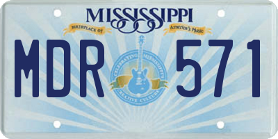 MS license plate MDR571