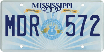 MS license plate MDR572