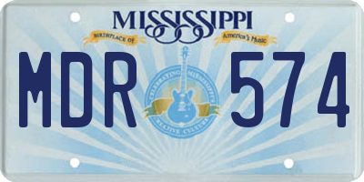 MS license plate MDR574