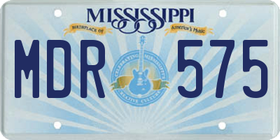 MS license plate MDR575