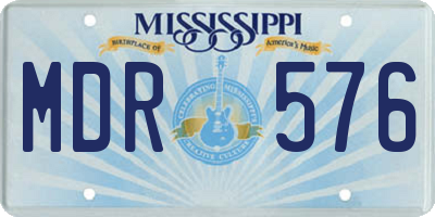 MS license plate MDR576