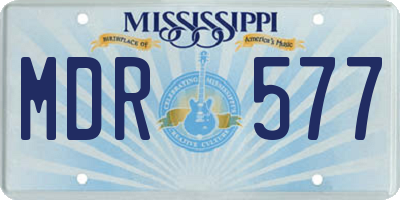 MS license plate MDR577