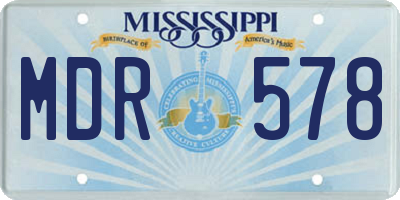 MS license plate MDR578