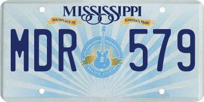 MS license plate MDR579