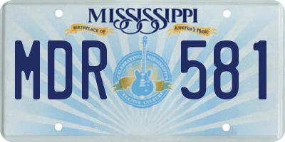 MS license plate MDR581