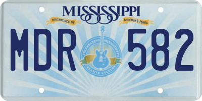 MS license plate MDR582