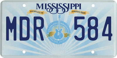 MS license plate MDR584