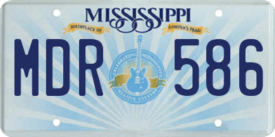 MS license plate MDR586