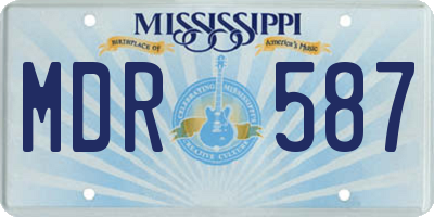 MS license plate MDR587
