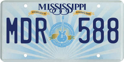 MS license plate MDR588