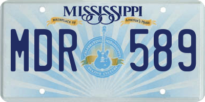 MS license plate MDR589
