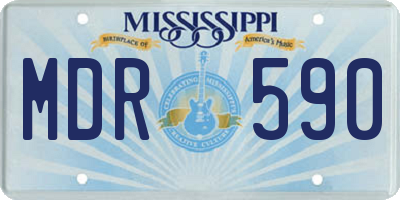 MS license plate MDR590