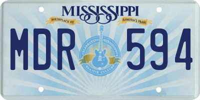 MS license plate MDR594