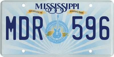 MS license plate MDR596