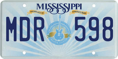 MS license plate MDR598