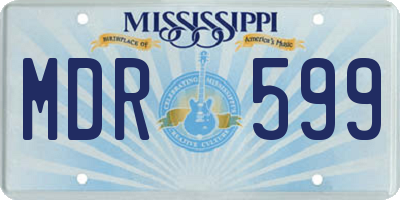 MS license plate MDR599