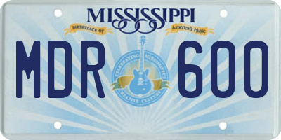 MS license plate MDR600