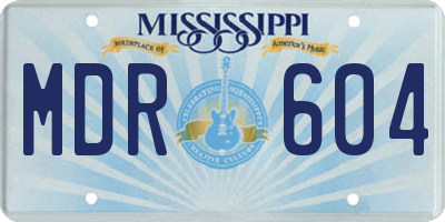 MS license plate MDR604