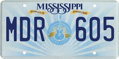 MS license plate MDR605