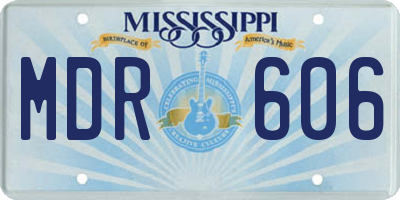 MS license plate MDR606