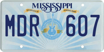 MS license plate MDR607