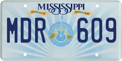MS license plate MDR609
