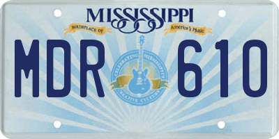 MS license plate MDR610