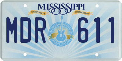 MS license plate MDR611