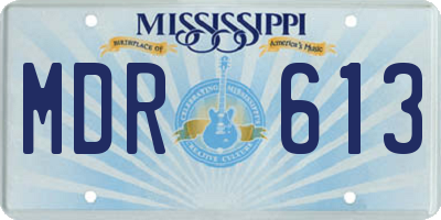 MS license plate MDR613