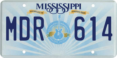 MS license plate MDR614