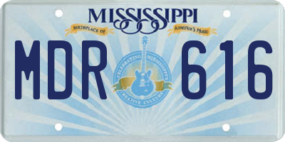 MS license plate MDR616