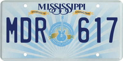 MS license plate MDR617