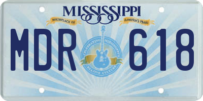 MS license plate MDR618