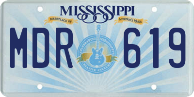 MS license plate MDR619