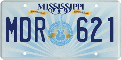 MS license plate MDR621